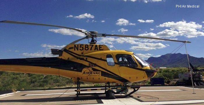 Detailed history and photos of helicopter Eurocopter AS350B3 Ecureuil Serial 3730 Register N587AE used by PHI Inc ,American Eurocopter (Eurocopter USA) Track service timeline and current status.