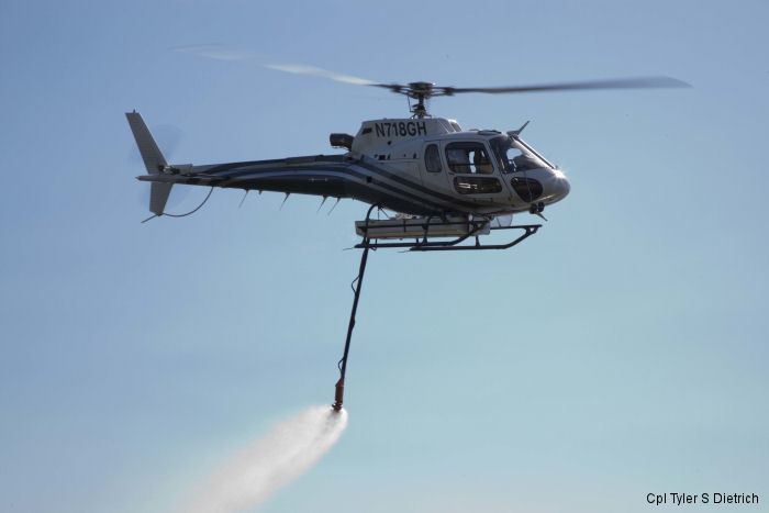 Detailed history and photos of helicopter Eurocopter AS350B3 Ecureuil Serial 3435 Register N718GH N695BC used by Charm Aviation ,TVPX ,GHI (Guardian Helicopters) ,BSO (Brevard County Sheriffs Office) Track service timeline and current status.