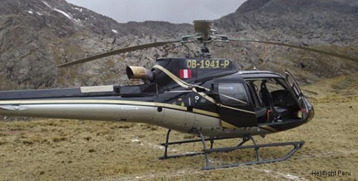 Helicopter Eurocopter AS350B3 Ecureuil Serial 4842 Register OB-1941-P XB-LNA. Aircraft history and location