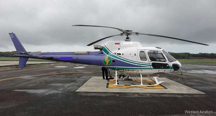 Helicopter Eurocopter AS350B3 Ecureuil Serial 3374 Register P2-HCL PK-FUC SE-JFO used by Cassel Aero. Built 2000. Aircraft history