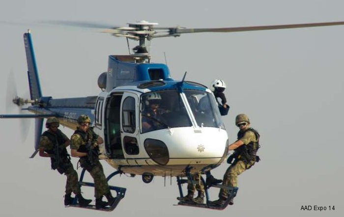 Helicopter Eurocopter AS350B3 Ecureuil Serial 4605 Register ZS-RGT used by Suid-Afrikaans Polisie (South Africa Police). Aircraft history and location