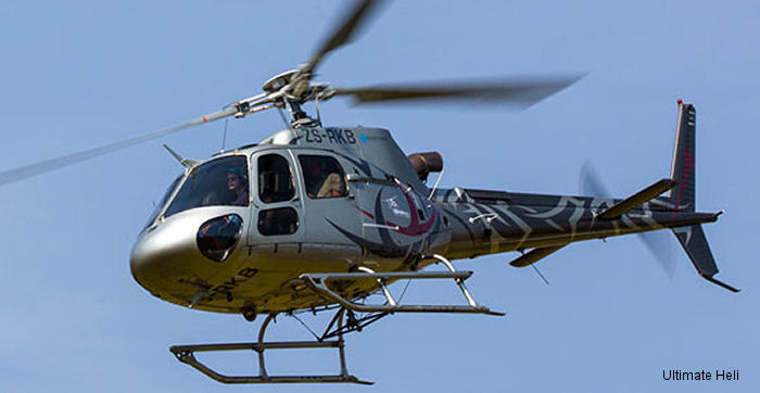 Helicopter Eurocopter AS350B3 Ecureuil Serial 4227 Register ZS-RKB ZS-PVI used by Ultimate Heli. Aircraft history and location