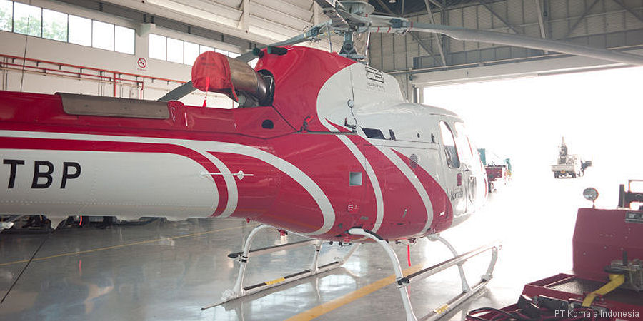 Detailed history and photos of helicopter Eurocopter AS350B3e Ecureuil Serial 7218 Register PK-DAP PK-KIC N4896Z F-WTBP used by Komala Indonesia ,Helipartner Thailand Track service timeline and current status.
