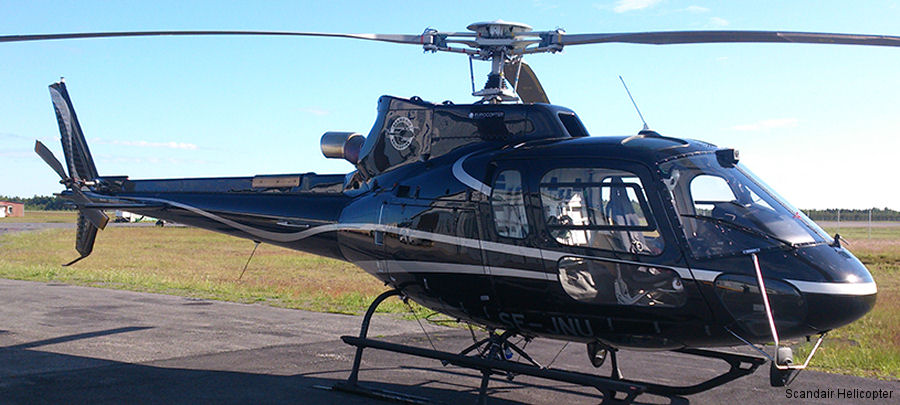 Detailed history and photos of helicopter Eurocopter AS350B3e Ecureuil Serial 7653 Register OE-XSR SE-JNU used by Heli Austria GmbH ,Scandair Helicopter Track service timeline and current status.