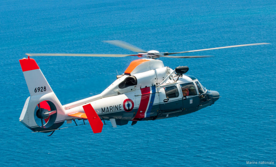 Detailed history and photos of helicopter Eurocopter AS365N3+ Dauphin 2 Serial 6928 Register 6928 used by Aéronautique Navale (French Navy) Track service timeline and current status.
