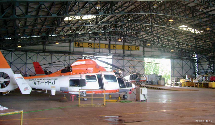 Helicopter Eurocopter AS365N3 Dauphin 2 Serial 6628 Register VT-PHJ used by Pawan Hans Ltd PHL. Built 2002. Aircraft history and location