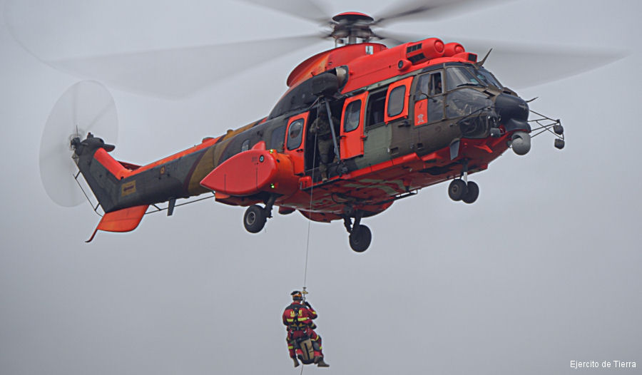 Detailed history and photos of helicopter Eurocopter AS532AL Cougar Serial 2758 Register HU.27-03 used by Unidad Militar de Emergencias UME (Spanish Military Emergencies Unit) ,Fuerzas Aeromóviles del Ejército de Tierra FAMET (Spanish Army Aviation) Track service timeline and current status.