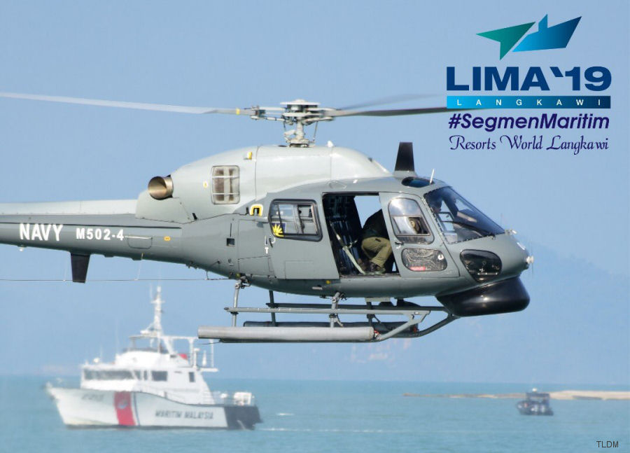 Helicopter Eurocopter AS555SN Fennec 2 Serial 5716 Register M502-4 used by Tentera Laut Diraja Malaysia TLDM (Royal Malaysian Navy). Aircraft history and location