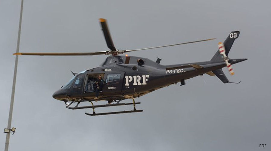 Detailed history and photos of helicopter AgustaWestland AW119Kx Koala Serial 15006 Register PR-FKC N282BP used by Polícia Rodoviária Federal PRF (Federal Highway Police) ,AgustaWestland Philadelphia (Leonardo USA) Track service timeline and current status.