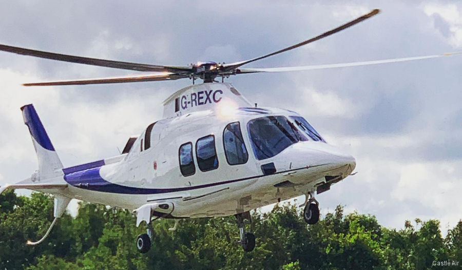 Detailed history and photos of helicopter AgustaWestland AW109S Grand Serial 22021 Register N69KG G-TCUK G-REXC G-MCAN EI-JFC N84RE used by Castle Air Track service timeline and current status.
