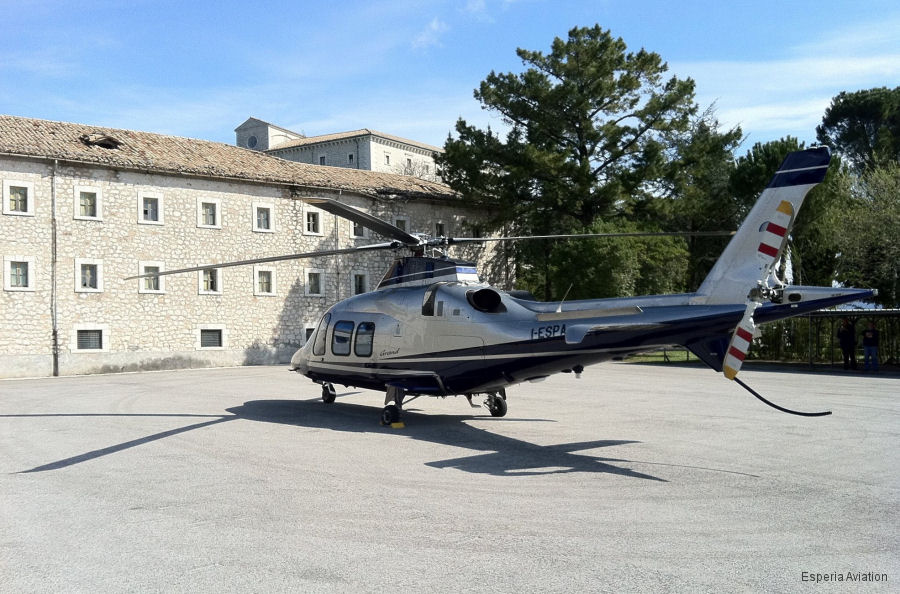 Detailed history and photos of helicopter AgustaWestland AW109S Grand Serial 22111 Register I-ESPA used by Esperia Aviation Track service timeline and current status.