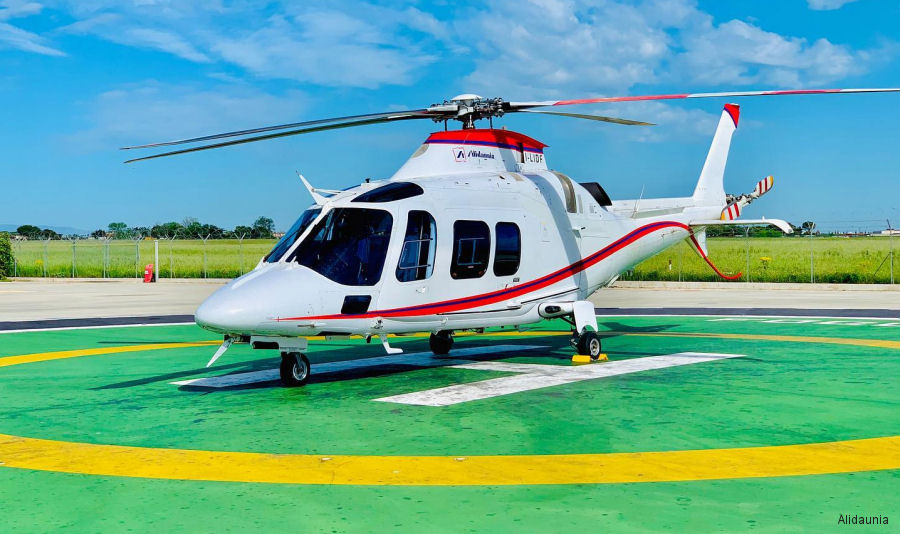 Detailed history and photos of helicopter AgustaWestland AW109S Grand Serial 22077 Register I-LIDF used by Alidaunia Track service timeline and current status.