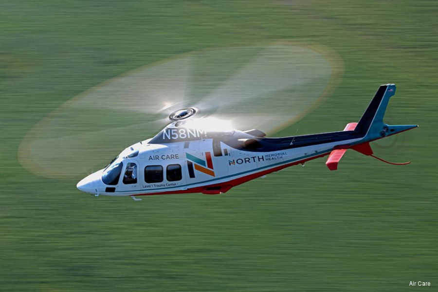 Helicopter AgustaWestland AW109S Grand Serial 22016 Register N58NM ZS-HMD used by North Memorial Health ,Air Mercy Service AMS. Built 2006. Aircraft history and location