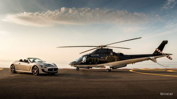 Detailed history and photos of helicopter AgustaWestland AW109SP GrandNew Serial 22353 Register 3A-MDF used by AgustaWestland Italy ,Monacair Track service timeline and current status.