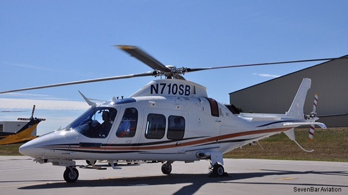 Helicopter AgustaWestland AW109SP GrandNew Serial 22312 Register N710SB N490SM used by Sentara Healthcare ,LifeFlight of Maine ,SevenBar ,AgustaWestland Philadelphia (AgustaWestland USA). Built 2013. Aircraft history and location