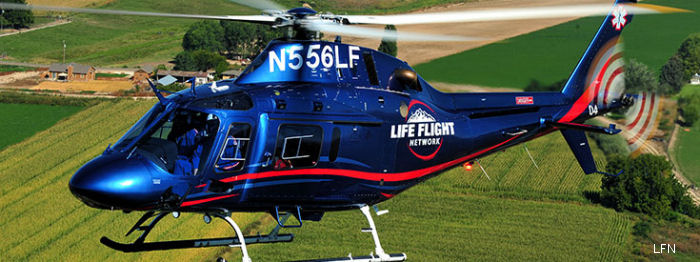Helicopter AgustaWestland AW119Kx Koala Serial 14804 Register N556LF used by LFN (Life Flight Network) ,AgustaWestland Philadelphia (AgustaWestland USA). Aircraft history and location