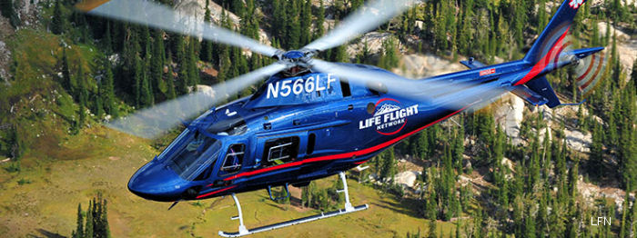 Helicopter AgustaWestland AW119Kx Koala Serial 14808 Register N566LF used by LFN (Life Flight Network) ,AgustaWestland Philadelphia (AgustaWestland USA). Built 2013. Aircraft history and location