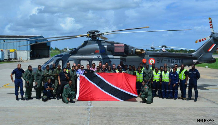 Helicopter AgustaWestland AW139 Serial 41285 Register 9Y-AG314 N413SH used by Trinidad and Tobago Air Guard TTAG ,AgustaWestland Philadelphia (AgustaWestland USA). Built 2012. Aircraft history and location