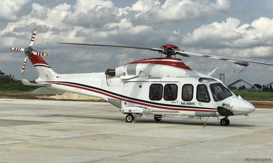 Detailed history and photos of helicopter AgustaWestland AW139 Serial 41011 Register HZ-RC03 A6-AWH N141AW used by Saudi Red Crescent Authority ,Odengene Air Shuttle Services OAS OAS Helicopters ,Abu Dhabi Aviation ADA ,AgustaWestland Philadelphia (Leonardo USA) Track service timeline and current status.