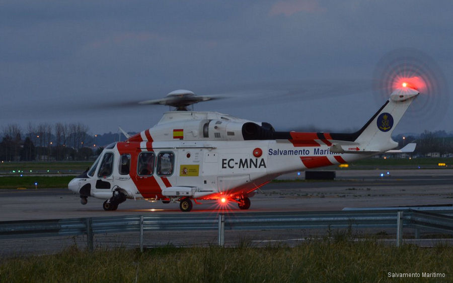 Detailed history and photos of helicopter AgustaWestland AW139 Serial 41509 Register EC-MNA N407JZ used by Salvamento Maritimo SASEMAR (Spanish Maritime Safety Agency) ,Babcock España (Babcock Spain) ,AgustaWestland Philadelphia (Leonardo USA) Track service timeline and current status.