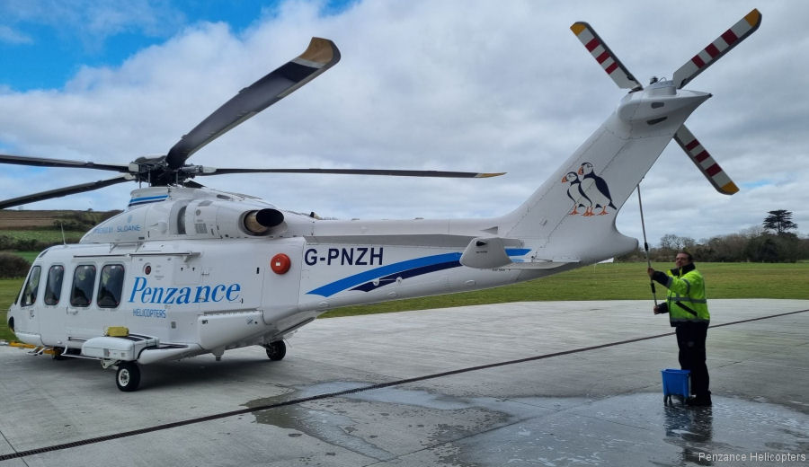 Detailed history and photos of helicopter AgustaWestland AW139 Serial 31312 Register D-HHMR G-PNZH N439BG G-CGSN used by HeliService International GmbH ,Penzance Heliport Ltd Penzance Helicopters ,Sloane Helicopters ,Bristow US ,Bristow Track service timeline and current status.