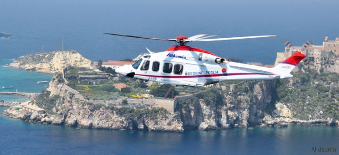 Helicopter AgustaWestland AW139 Serial 31227 Register I-LIDE used by Alidaunia. Aircraft history and location