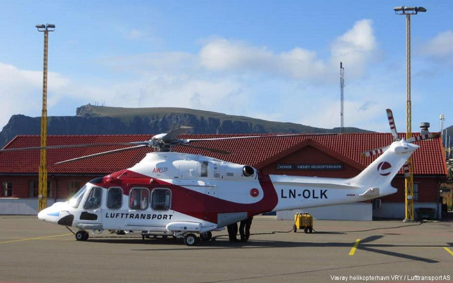 Detailed history and photos of helicopter AgustaWestland AW139 Serial 41545 Register LN-OLK N661SH used by Lufttransport AS ,AgustaWestland Philadelphia (Leonardo USA) Track service timeline and current status.