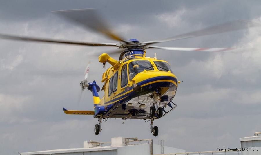 Helicopter AgustaWestland AW169 Serial 69081 Register N307TC used by STARFlight (Travis County Emergency Services) ,AgustaWestland Philadelphia (AgustaWestland USA). Built 2019. Aircraft history and location