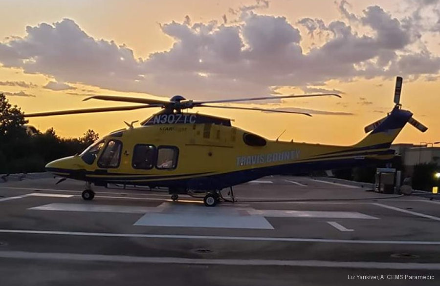 Helicopter AgustaWestland AW169 Serial 69081 Register N307TC used by STARFlight (Travis County Emergency Services) ,AgustaWestland Philadelphia (AgustaWestland USA). Built 2019. Aircraft history and location