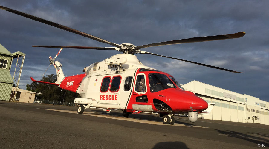 Helicopter AgustaWestland AW139 Serial 31610 Register VH-NVE G-SARE used by Royal Australian Air Force RAAF ,CHC Helicopters Australia ,HM Coastguard (Her Majesty’s Coastguard) ,CHC Scotia ,Atlantic Aviation. Aircraft history and location