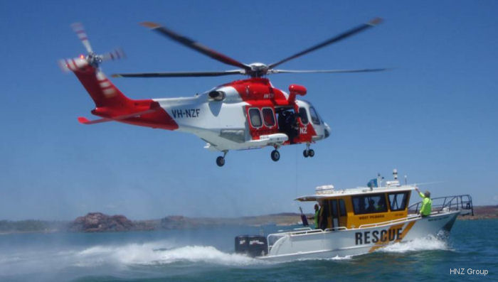 Detailed history and photos of helicopter AgustaWestland AW139 Serial 31156 Register ZK-HNO VH-NZF used by Helicopters NZ Ltd ,HNZ Australia Pty Ltd (PHI International Australia Pty Ltd) Track service timeline and current status.