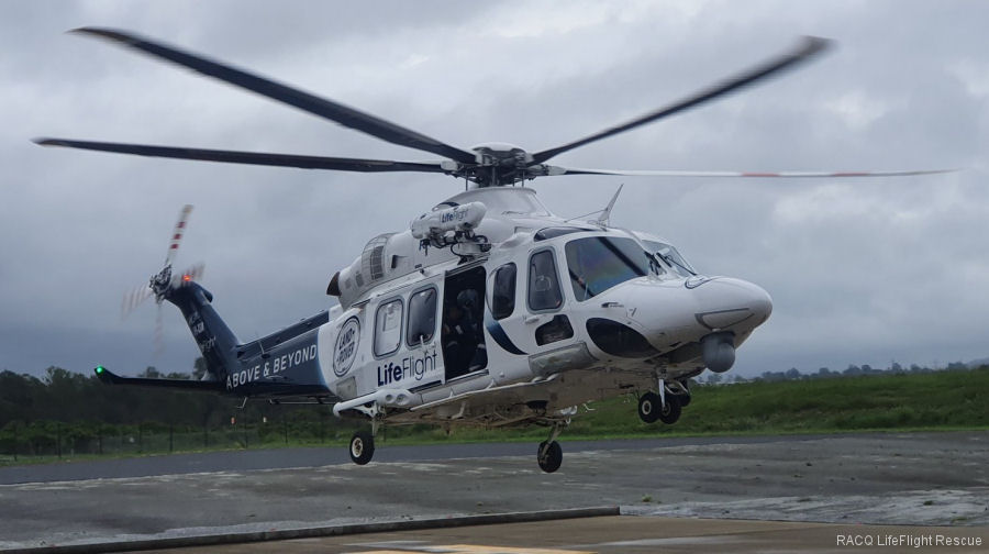 Helicopter AgustaWestland AW139 Serial 31590 Register VH-XIA G-CILP used by Australia Air Ambulances LifeFlight (RACQ Life Flight Queensland) ,AgustaWestland UK ,HM Coastguard (Her Majesty’s Coastguard) ,Bristow. Built 2014. Aircraft history and location