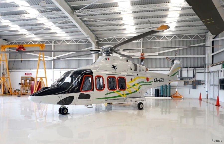Detailed history and photos of helicopter AgustaWestland AW139 Serial 41537 Register XA-KRY N192MM used by Transportes Aereos Pegaso ,AgustaWestland Philadelphia (Leonardo USA) Track service timeline and current status.