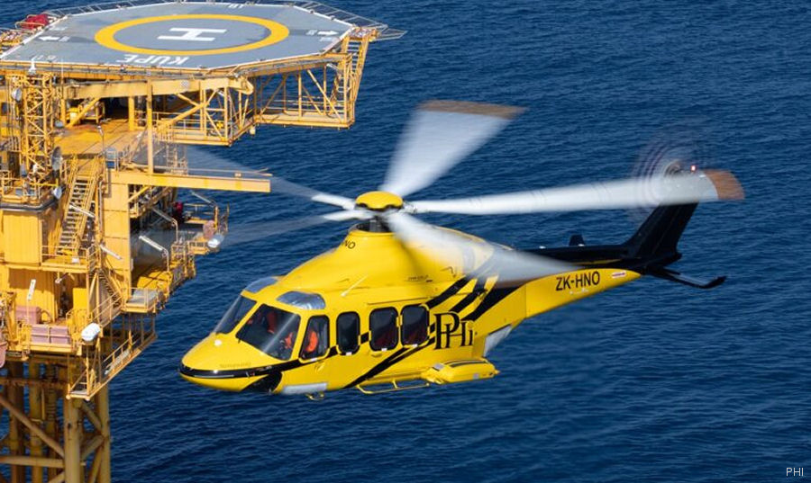 Detailed history and photos of helicopter AgustaWestland AW139 Serial 31156 Register ZK-HNO VH-NZF used by Helicopters NZ Ltd ,HNZ Australia Pty Ltd (PHI International Australia Pty Ltd) Track service timeline and current status.