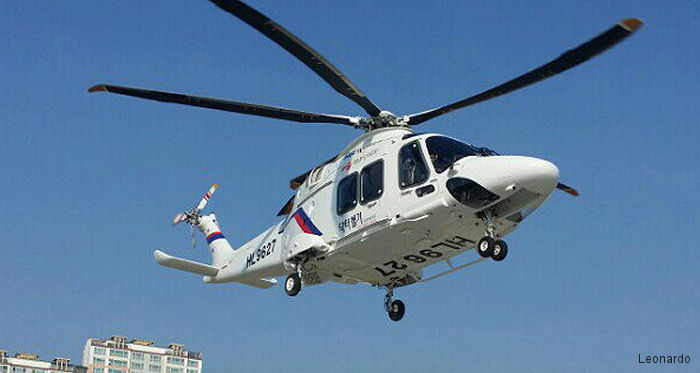 Helicopter AgustaWestland AW169 Serial 69032 Register HL9627 used by Helikorea. Aircraft history and location