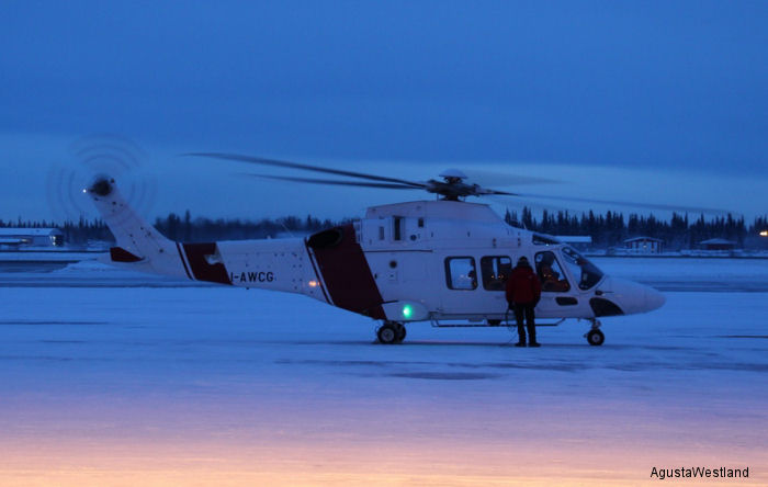 Helicopter AgustaWestland AW169 Serial 69004 Register I-AWCG I-RAIJ used by AgustaWestland Italy. Built 2012. Aircraft history and location