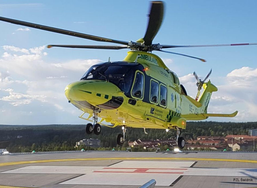 Detailed history and photos of helicopter AgustaWestland AW169 Serial 69059 Register SE-JSH used by Scandinavian AirAmbulance SAA (Babcock / Avincis Sweden) ,Milestone Aviation Track service timeline and current status.