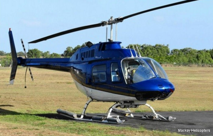 Helicopter Bell 206B-3 Jet Ranger Serial 2660 Register ZK-IMB VH-COW used by Mackay Helicopters ,Australia Air Ambulances. Aircraft history and location