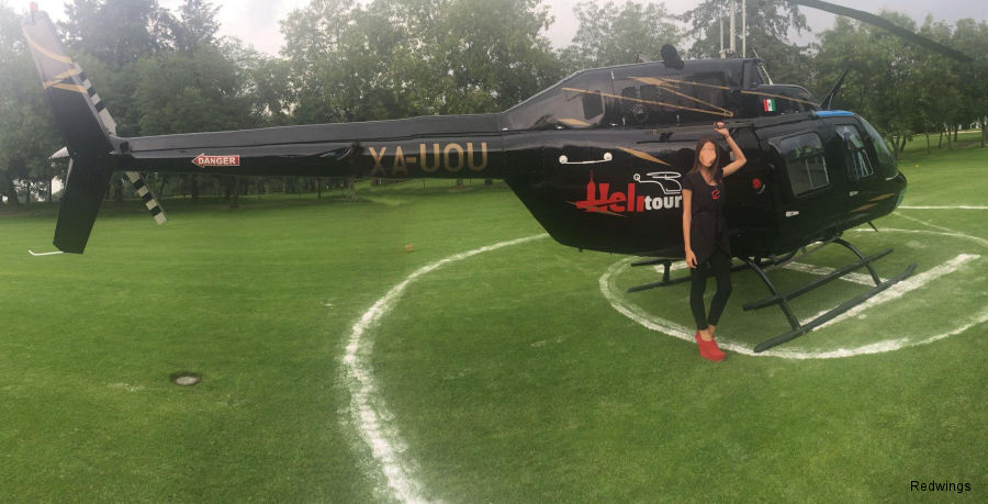 Detailed history and photos of helicopter Bell 206B-3 Jet Ranger Serial 4545 Register N42JB XA-UOU XC-MTT N6146R used by Redwings ,Gobierno de Mexico (Mexico Government) ,Bell Helicopter Track service timeline and current status.