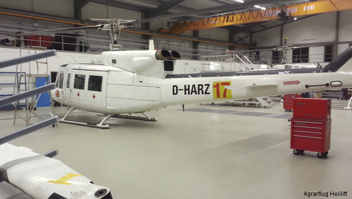 Detailed history and photos of helicopter Bell 212 Serial 30598 Register EC-MXO D-HARZ used by Rotorsun ,Calquin ,HELOG Lufttransport KG ,Agrarflug Helilift GmbH ,Bundespolizei (German Federal Police (BPOL)) Track service timeline and current status.