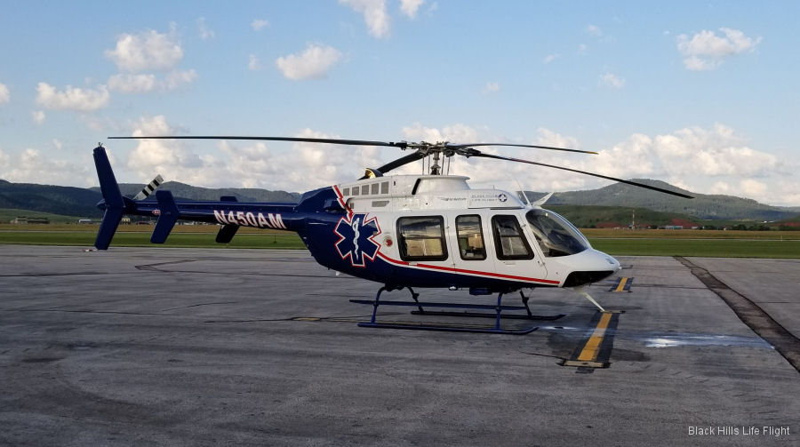 Helicopter Bell 407GX Serial 54435 Register N450AM used by Black Hills Life Flight ,Air Methods ,Bell Helicopter. Built 2013. Aircraft history and location