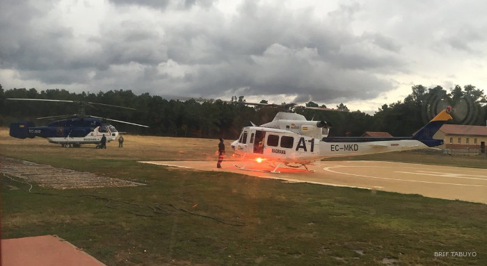 Detailed history and photos of helicopter Bell 412 Serial 33058 Register EC-MKD N168EH VH-NSI C-GWMX VH-SUH used by Ministerio de Agricultura, Alimentacion y Medio Ambiente MAGRAMA (Spanish Ministry of Agriculture, Food and Environment) ,Pegasus Aero Group ,ERA Helicopters ,NSCA (National Safety Council of Australia) ,Lloyd Helicopters Track service timeline and current status.