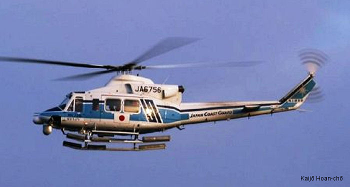 Helicopter Bell 412EP Serial 36096 Register JA6756 used by Kaijō Hoan-chō JPCG (Japanese Coast Guard). Aircraft history and location