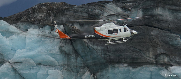 Detailed history and photos of helicopter Bell 412SP Serial 36012 Register N397AL XA-TLO B-6618 used by Erickson ,Bristow US ,Heliservicio ,Air Logistics Track service timeline and current status.