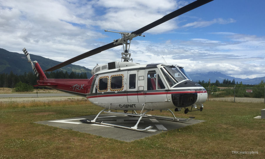 Detailed history and photos of helicopter Bell 205A-1 Serial 30231 Register C-GPWT N57954 C-GOKR used by TRK Helicopters ,VIH Helicopters Ltd ,Okanagan Helicopters Track service timeline and current status.