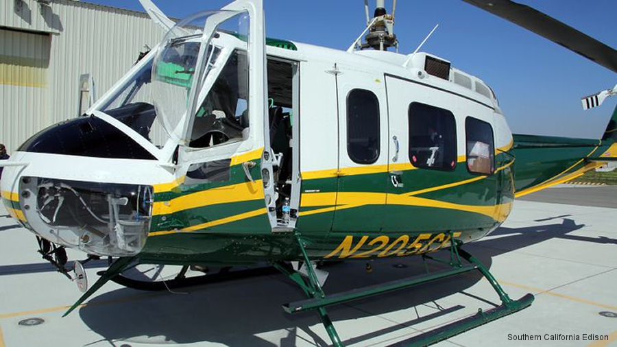 Detailed history and photos of helicopter Bell 205A-1 Serial 30301 Register N205CE N16BU N4378W 8015 used by SCE (Southern California Edison) ,Summit Helicopters Inc ,Ejercito de Venezuela EBV (Venezuelan Army) Track service timeline and current status.