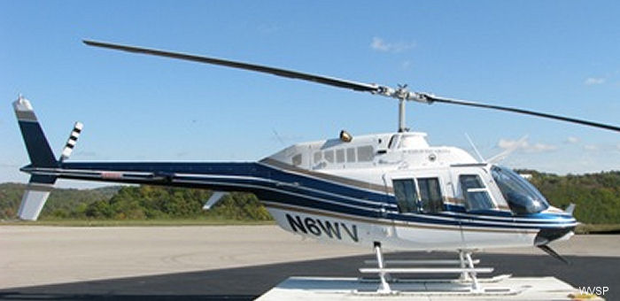Helicopter Bell 206B-3 Jet Ranger Serial 3138 Register N6WV N71EP N71NR N5760R used by WVSP (West Virginia State Police) ,Bell Helicopter. Built 1980. Aircraft history and location