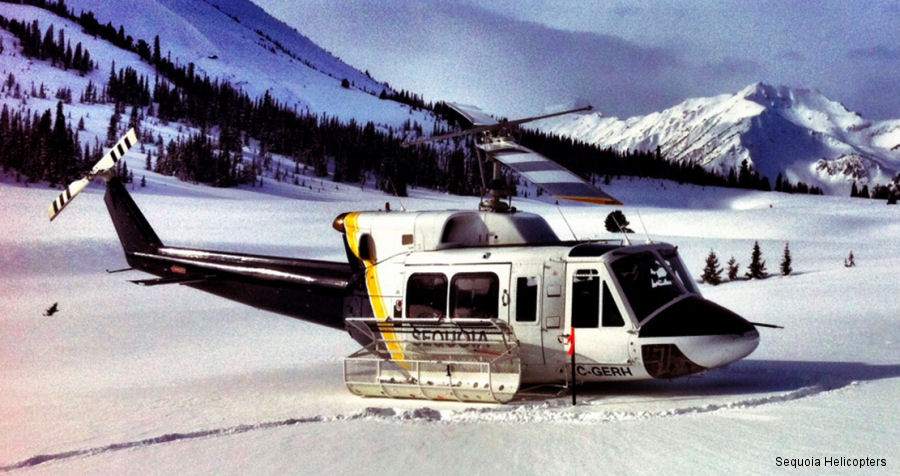 Helicopter Bell 212 Serial 30768 Register C-GERH N42434 PT-HIF used by Sequoia Helicopters ,Tundra Helicopters ,VIH Helicopters Ltd ,Líder Aviação Lider (Lider Taxi Aereo). Built 1976. Aircraft history and location