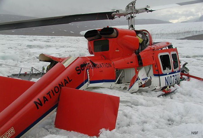 Helicopter Bell 212 Serial 31122 Register N1079U used by NSF (National Science Foundation). Built 1980. Aircraft history and location