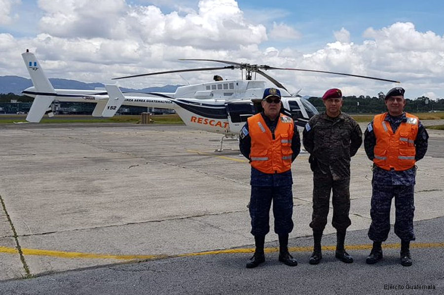 Detailed history and photos of helicopter Bell 407 Serial 53658 Register 152 N407XL TG-UNO N706CA N347SG used by Fuerza Aerea Guatemalteca (Guatemalan Air Force) ,Bell Helicopter Track service timeline and current status.